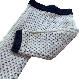 Hanna Andersson Size 80 Knit Pants Cotton Wool Blend Navy Trim